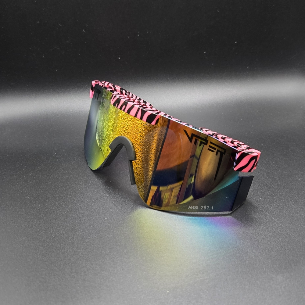 Pink and Black Zebra Striped Viper Sunglasses